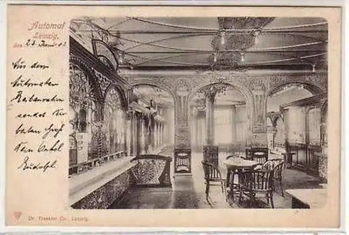 32/102 Ak Leipzig Restaurant Automat Innenansicht 1903