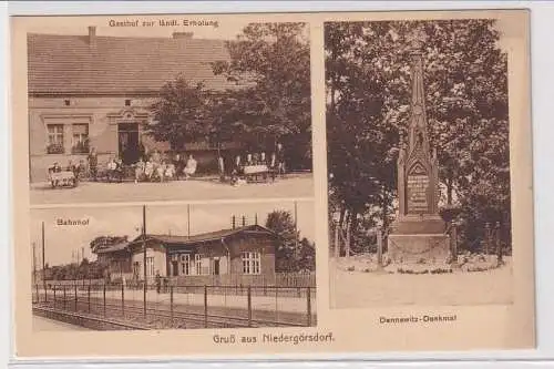 27270 Mehrbild Ak Gruß aus Niedergörsdorf bei Naunhof Bahnhof usw. um 1910