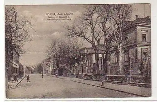 26895 Ak Borna Bez. Leipzig Leipziger Strasse um 1910