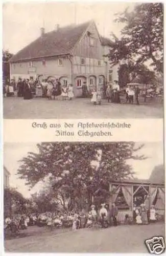 25209 Ak Gruß Apfelweinschänke Zittau Eichgraben 1911