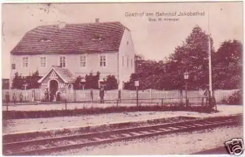 25425 Feldpost Ak Gasthof am Bahnhof Jakobsthal 1916