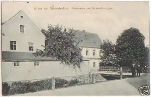 17906 Ak Gruß aus Niederfrohna Restauration 1913