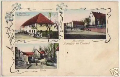 15384 Ak Somsdorf bei Tharandt Gasthof usw. 1909