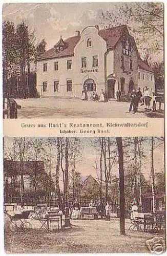 15870 Ak Gruß aus Kleinwaltersdorf Restaurant 1911