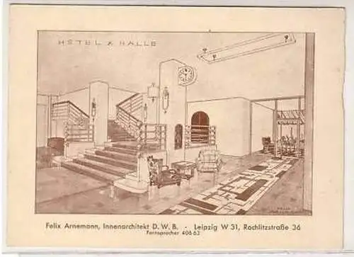 14/55 Reklame Ak Leipzig Arnemann Innenarchitekt um1930