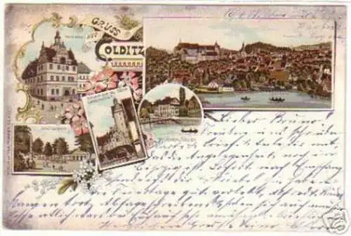 14122 Ak Lithographie Gruss aus Colditz 1901