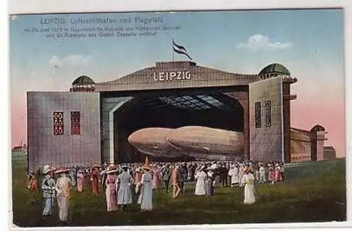 13/24 Ak Leipzig Luftschiffhafen und Flugplatz 1914