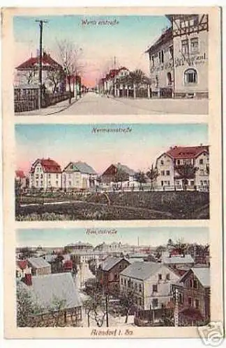 08437 Ak Arnsdorf in Sa. Wettinerstraße usw. 1915