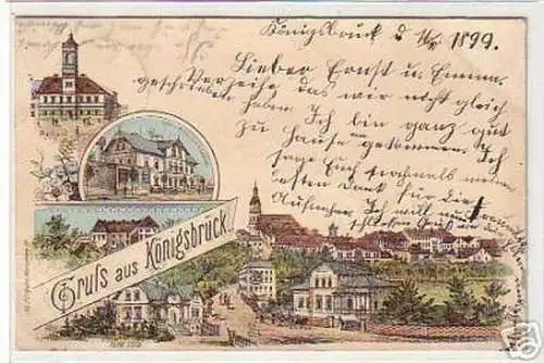 08574 Ak Lithographie Gruß aus Königsbrück 1899