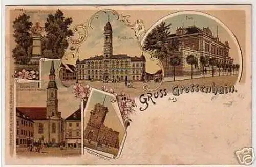 08571 Ak Lithographie Gruß aus Grossenhain 1898