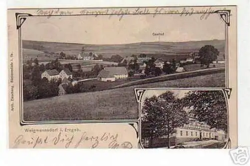 08549 Ak Weigmannsdorf im Erzgebirge Gasthof 1907