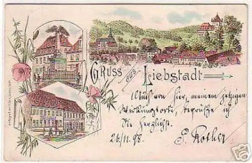 08438 Ak Lithographie Gruß aus Liebstadt 1898