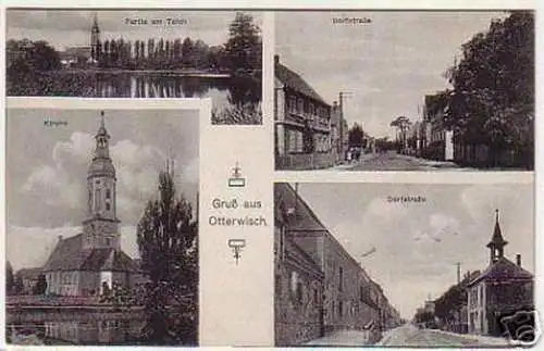 06947 Ak Gruß aus Otterwisch Dorfstraße usw. um 1910