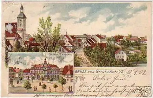 04407 Ak Lithographie Gruss aus Grotzsch i.S. 1902