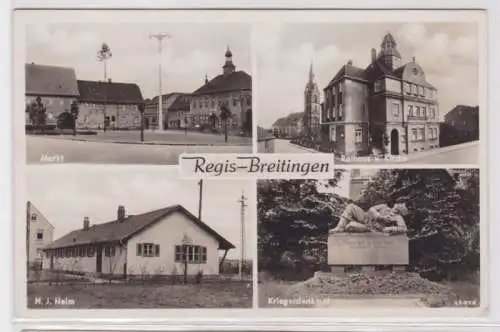 94978 Mehrbild Ak Regis in Sachsen Markt, Rathaus u. Kirche, usw. 1941