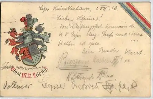 92141 Studentika Ak Leipzig Vivat M.V. 1910