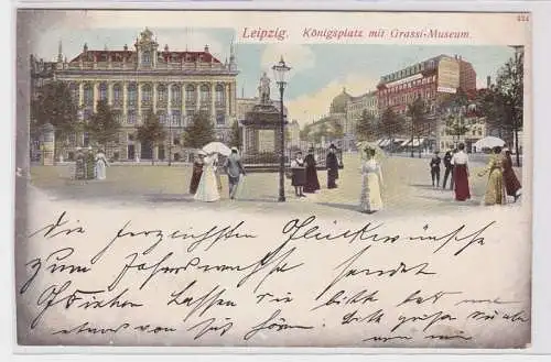 90305 AK Leipzig - Königsplatz mit Grassi-Museum 1901
