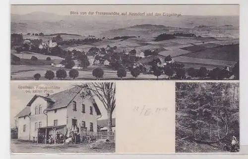 88335 AK Gasthaus Franzenshöhe od. kalter Muff - Blick auf Neundorf & Erzgebirge