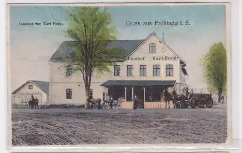 90927 AK Gruss aus Frohburg in Sachsen - GAsthof von Karl Berg 1908