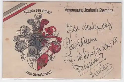 91285 Studentika Ak Chemnitz Vereinigung 'Teutonia' 1913