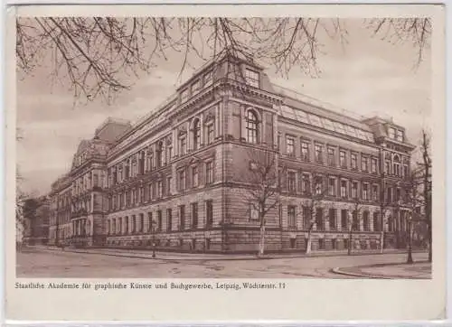 87974 Ak Leipzig Wächterstr. 11 Akademie f. praph. Künste und Buchgewerbe um1930