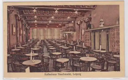 88375 Ak Leipzig Kaffeehaus Naschmarkt Innenansicht 1928