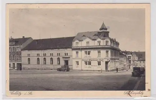 88622 Ak Colditz in Sachsen Sophienplatz Hotel Wettiner Hof 1944