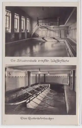 87875 Foto Ak Arbeiter-Turn- u. Sportschule Leipzig Schwimmhalle um 1930