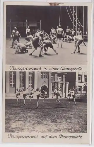 87873 Foto Ak Arbeiter-Turn- u. Sportschule Leipzig Übungsmomente um 1930