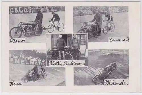 87906 Mehrbild Ak Leipzig Steherrennen 15. Mai 1920 mit Sieger Wittig