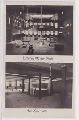 87874 Foto Ak Arbeiter-Turn- u. Sportschule Leipzig Sporthalle um 1930