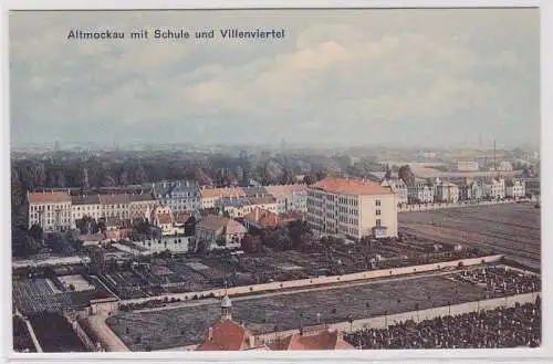 87522 Ak Altmockau mit Schule und Villenviertel um 1930