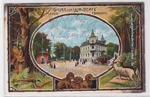 87028 AK Gruss vom Waldcafé Leipzig-Connewitz 1913