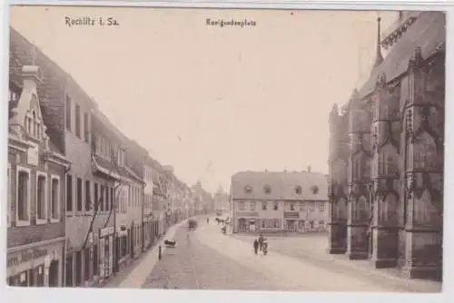 74219 Ak Rochlitz in Sachsen, Blick auf den Kunigundenplatz um 1920