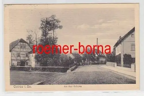 73630 Ak Ostrau in Sachsen an der Brücke 1916