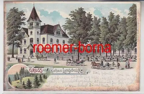 71974 Ak Lithographie Gruß vom Kurhaus Langebrück 1902