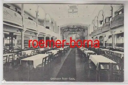 74279 Ak Leipzig-Lindenau Hotel Restaurant 'Deutsches Haus' Gr. Fest-Saal 1914