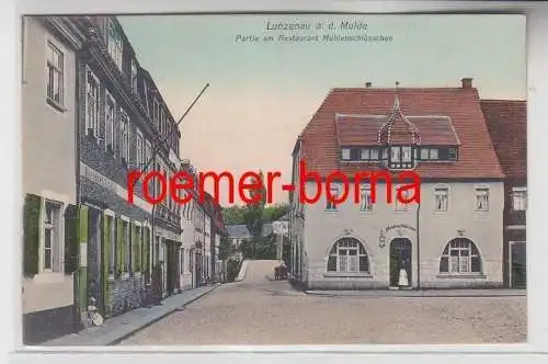 73631 Ak Lunzenau a.d. Mulde Partie am Restaurant Muldenschlößchen 1908