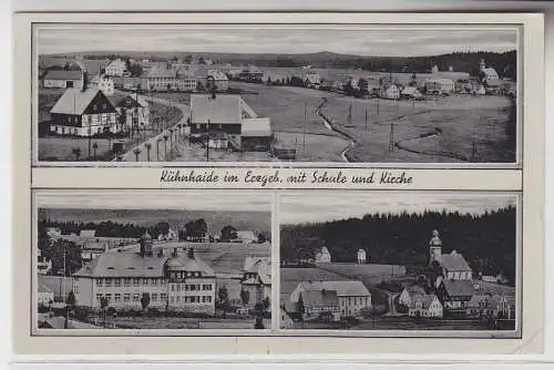 68909 Ak Kühnhaide im Erzgebirge mit Schule und Kirche 1939