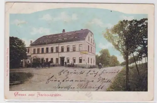 54210 Ak Gruß aus Zschaagwitz Gasthof 1914