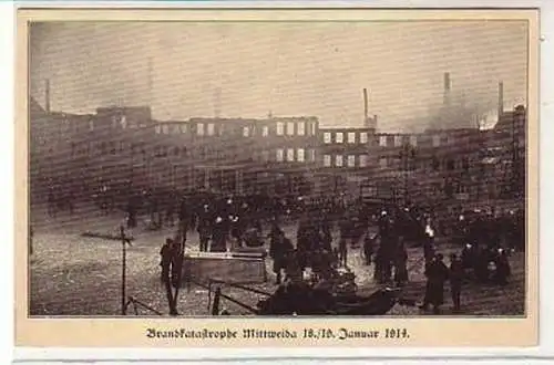 37531 Ak Brandkatastrophe Mittweida 18./19. Januar 1914