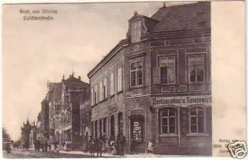 23876 Ak Gruß aus Leisnig Colditzerstraße um 1910