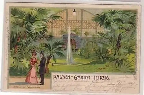 24/32 Ak Lithografie Leipzig Palmen-Garten 1898