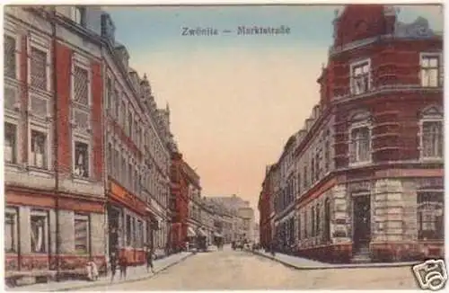 19934 Ak Zwönitz Marktstrasse um 1920