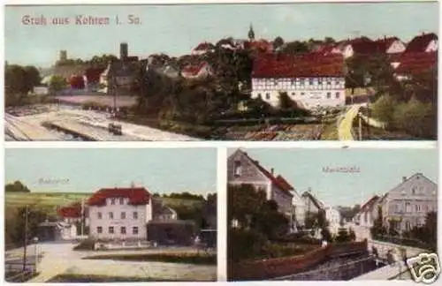 19943 Mehrbild Ak Gruß aus Kohren Bahnhof usw. 1915