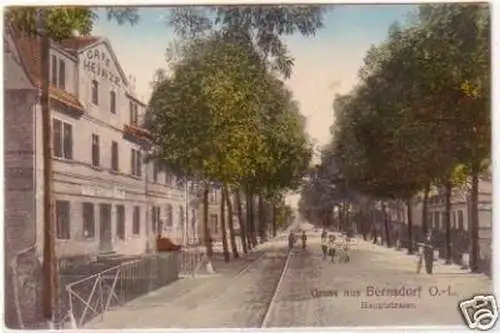 20093 Ak Gruß aus Bernsdorf O.-L. Hauptstrasse 1911