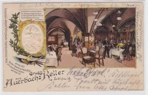 22031 Präge Ak Gruss aus Auerbachs Keller Leipzig, älteste Weinstube 1903