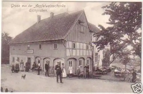 19935 Ak Gruß aus der Äpfelweinschenke Eichgraben 1908