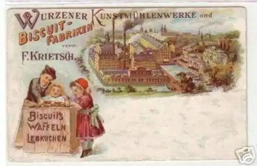 18869 Ak Lithographie Wurzener Biscuit Fabriken 1900