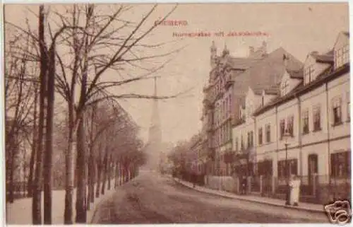 14380 Ak Freiberg Hornstraße und Jakobikirche 1919